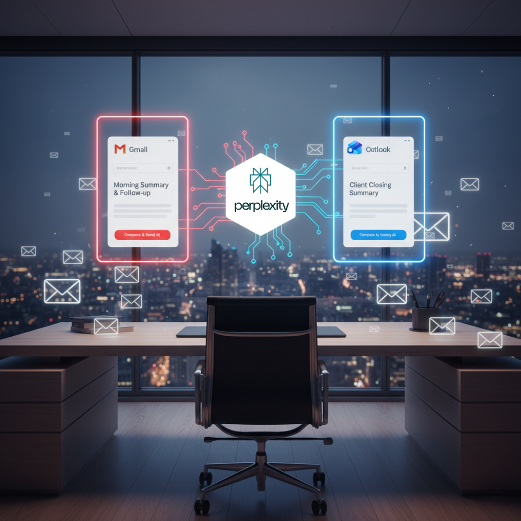Et si l’IA répondait à vos e-mails ? Perplexity déploie son assistant pour Gmail et Outlook