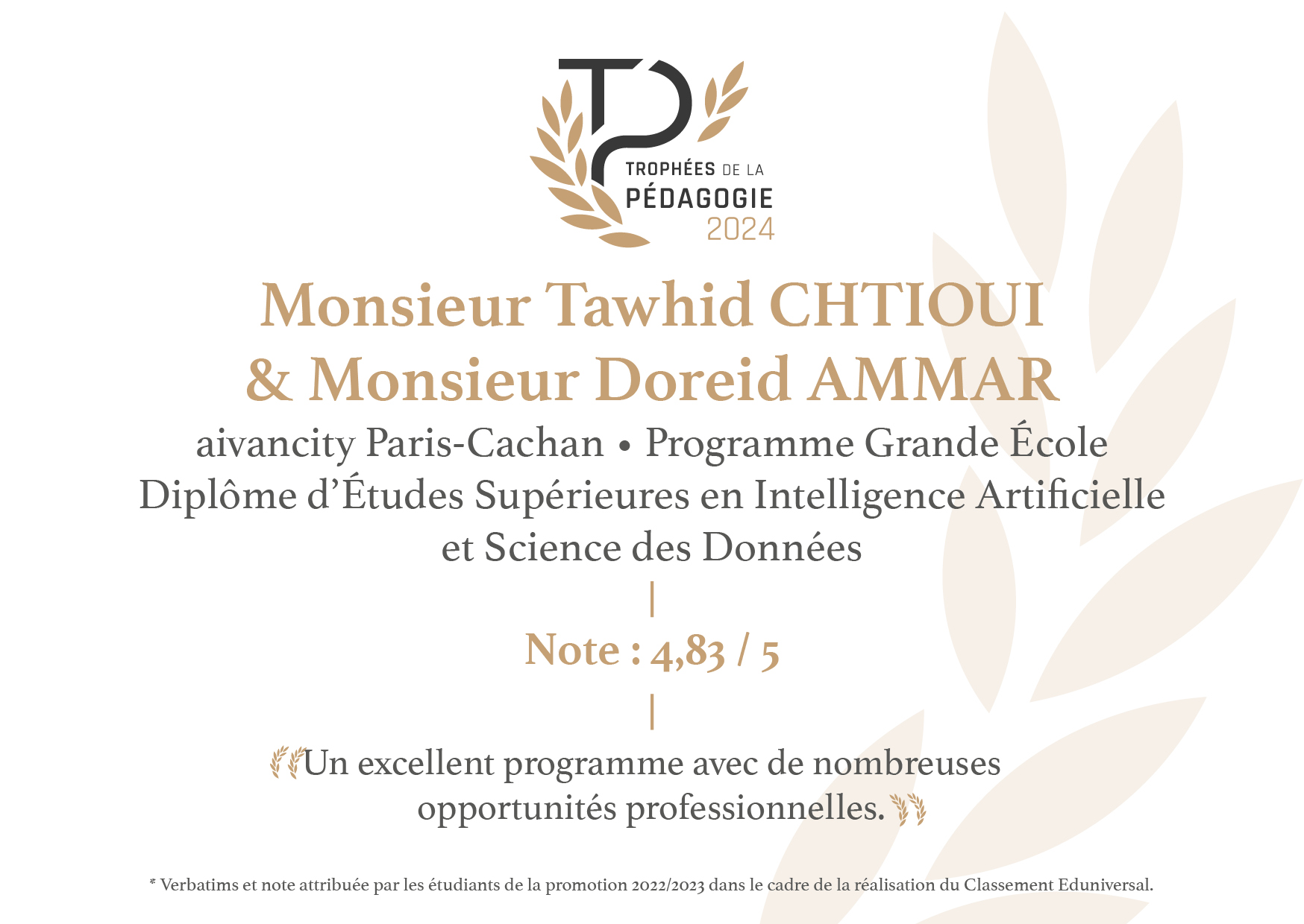 Eduniversal 2024 Programme Grande Ecole 